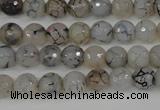 CAG4498 15.5 inches 8mm faceted round fire crackle agate beads