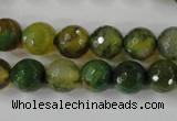 CAG4519 15.5 inches 10mm faceted round fire crackle agate beads