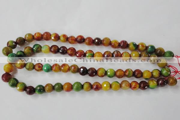 CAG4520 15.5 inches 10mm faceted round fire crackle agate beads