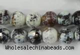 CAG4522 15.5 inches 10mm faceted round fire crackle agate beads