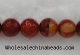 CAG454 15.5 inches 14mm faceted round agate gemstone beads Wholesale