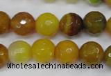 CAG4550 15.5 inches 12mm faceted round agate beads wholesale