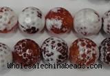 CAG4560 15.5 inches 14mm faceted round fire crackle agate beads