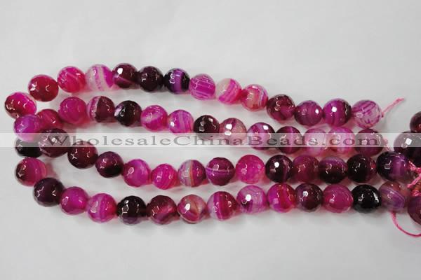 CAG4568 15.5 inches 14mm faceted round agate beads wholesale