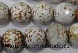 CAG4573 15.5 inches 16mm faceted round fire crackle agate beads