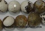 CAG4574 15.5 inches 16mm faceted round fire crackle agate beads