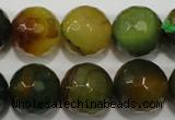 CAG4583 15.5 inches 16mm faceted round fire crackle agate beads