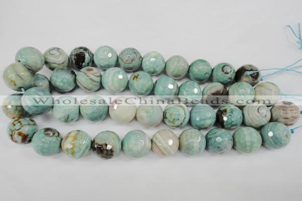 CAG4587 15.5 inches 18mm faceted round fire crackle agate beads