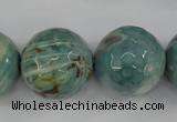 CAG4589 15.5 inches 20mm faceted round fire crackle agate beads