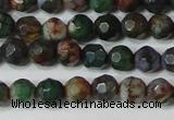 CAG4603 15.5 inches 4mm faceted round fire crackle agate beads