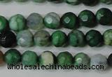 CAG4605 15.5 inches 4mm faceted round fire crackle agate beads