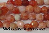 CAG4607 15.5 inches 4mm faceted round fire crackle agate beads