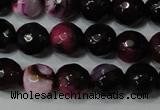 CAG4619 15.5 inches 6mm faceted round fire crackle agate beads