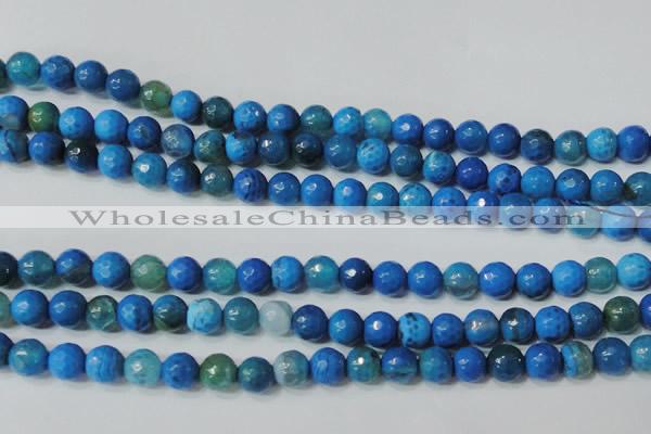 CAG4621 15.5 inches 6mm faceted round fire crackle agate beads