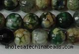 CAG4628 15.5 inches 6mm faceted round fire crackle agate beads