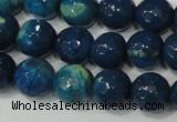 CAG4631 15.5 inches 6mm faceted round fire crackle agate beads