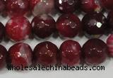 CAG4636 15.5 inches 6mm faceted round fire crackle agate beads