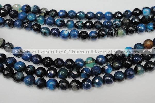 CAG4655 15.5 inches 8mm faceted round fire crackle agate beads