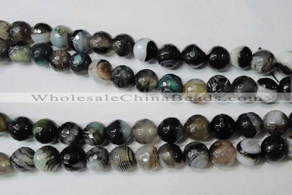 CAG4662 15.5 inches 10mm faceted round fire crackle agate beads