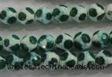 CAG4690 15 inches 8mm faceted round tibetan agate beads wholesale