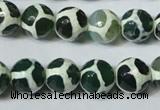 CAG4692 15.5 inches 12mm faceted round tibetan agate beads wholesale