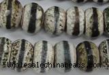 CAG4728 15 inches 12*16mm faceted rondelle tibetan agate beads wholesale