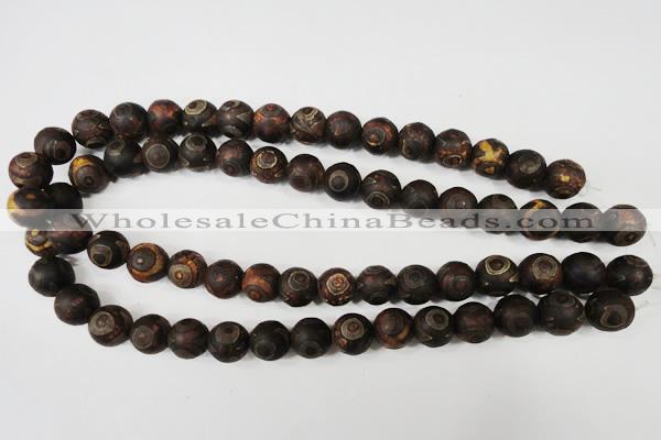 CAG4761 15 inches 12mm round tibetan agate beads wholesale