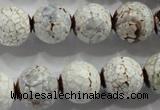 CAG4788 15.5 inches 14mm faceted round fire crackle agate beads