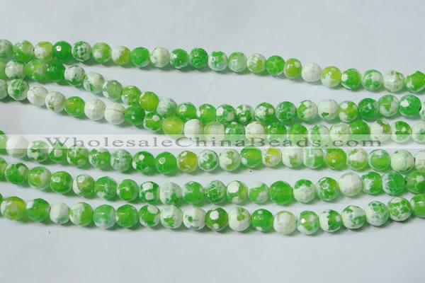 CAG4790 15.5 inches 6mm faceted round fire crackle agate beads