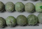 CAG4793 15.5 inches 14mm faceted round fire crackle agate beads