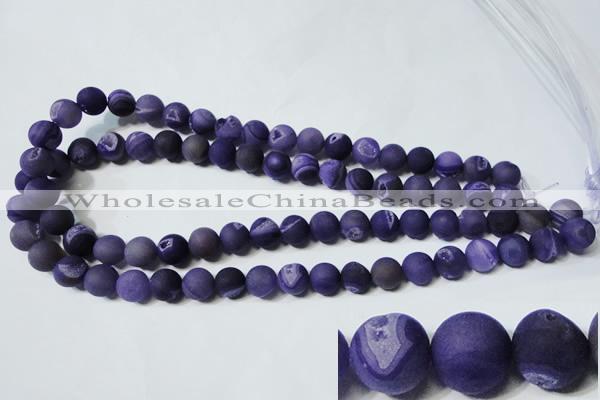 CAG4796 15.5 inches 10mm round matte druzy agate beads wholesale