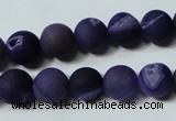 CAG4797 15.5 inches 12mm round matte druzy agate beads wholesale