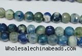 CAG4805 15 inches 6mm faceted round fire crackle agate beads