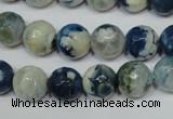 CAG4807 15 inches 10mm faceted round fire crackle agate beads