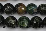 CAG4856 15 inches 16mm faceted round dragon veins agate beads