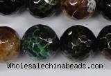 CAG4857 15 inches 18mm faceted round dragon veins agate beads