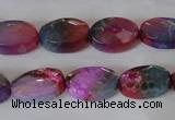 CAG4894 15 inches 10*14mm faceted oval fire crackle agate beads