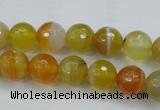 CAG5102 15.5 inches 8mm faceted round line agate beads wholesale