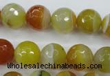 CAG5104 15.5 inches 12mm faceted round line agate beads wholesale