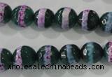 CAG5146 15 inches 10mm faceted round tibetan agate beads wholesale