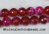 CAG5183 15 inches 10mm faceted round fire crackle agate beads