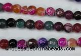 CAG5191 15 inches 6mm faceted round fire crackle agate beads