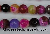 CAG5193 15 inches 10mm faceted round fire crackle agate beads