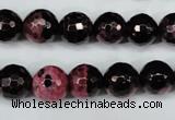 CAG5199 15 inches 10mm faceted round fire crackle agate beads