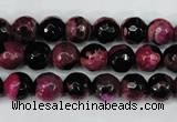 CAG5204 15 inches 8mm faceted round fire crackle agate beads