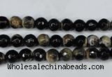 CAG5231 15 inches 6mm faceted round fire crackle agate beads