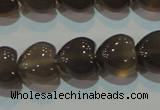 CAG5265 15.5 inches 12*12mm heart Brazilian grey agate beads