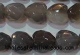 CAG5268 15.5 inches 16*16mm faceted heart Brazilian grey agate beads