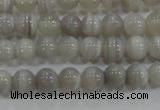 CAG5320 15.5 inches 4mm round grey line agate beads wholesale