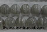 CAG5323 15.5 inches 12mm round grey line agate beads wholesale